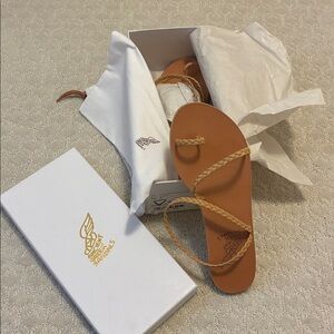 Ancient Greek Sandals Neutral Braided Leather Sandals